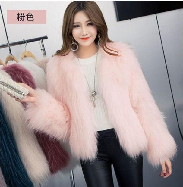 Imitation Fur Coat Women's Medium and Long Winter Imitation Fox Hair Slim and Thin Thickened Fur Coat