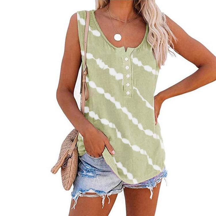 GMXIA Women's Fashion Casual Summer Sleeveless U-Neck Blouses & Shirts