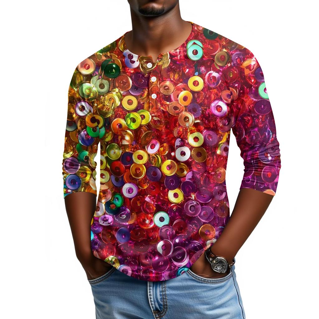 Men's Raglan Sleeve Three-quarter Sleeve Top