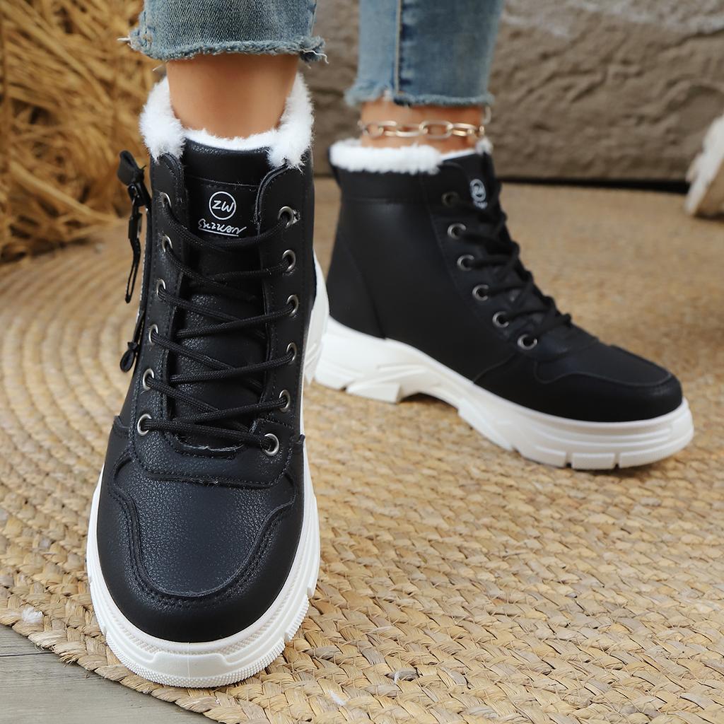 Fashion Fashion Women Boots 2025 New Casual Wear-resistant Boots Women High Top Lace-up Luxury Shoes Height Increase Women Sneakers