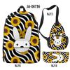 Hip Hop Popular Funny Bad Bunny 3D Print 3pcs/Set Pupil School Bags Travel Laptop Backpack Chest Bag Pencil Case