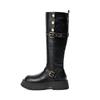 2025 A/W Black Wide Calf High-Thigh Knight Boots for Women