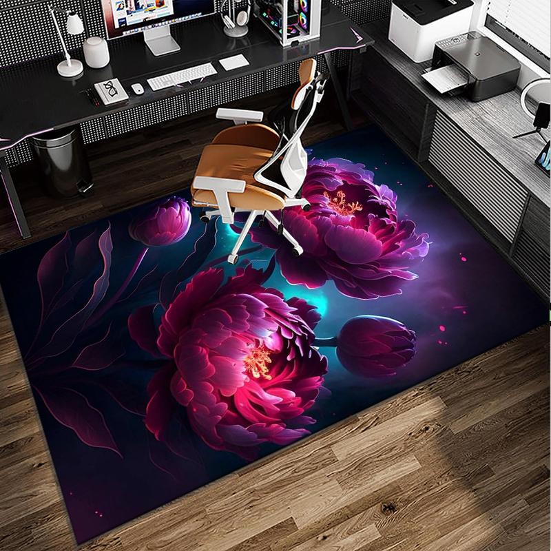Floral Elegance In Bloom Office Rug Chair Mat, Entryway Carpet, Suitable for Front Door, Bedroom, Living Room, Desk, Holiday Gift