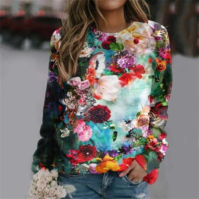 Sudaderas florales con estampado 3D, moda femenina vintage, mangas raglán, sudaderas con capucha, ropa urbana Y2K, tops Harajuku, ropa de mujer