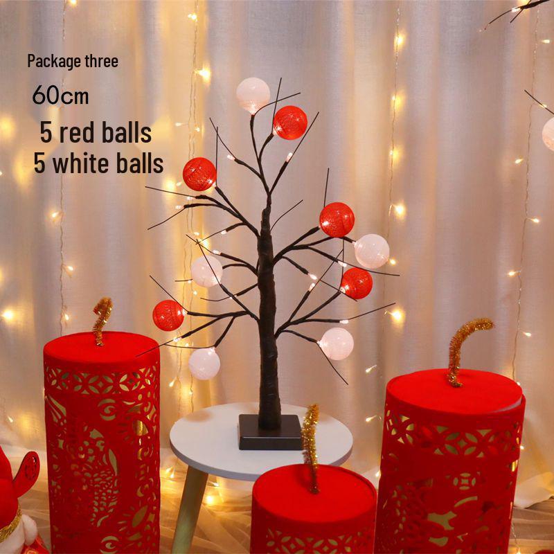 Chinese New Year Festive Decorations: Red Packet Tree & Lanterns for Home and Living Room