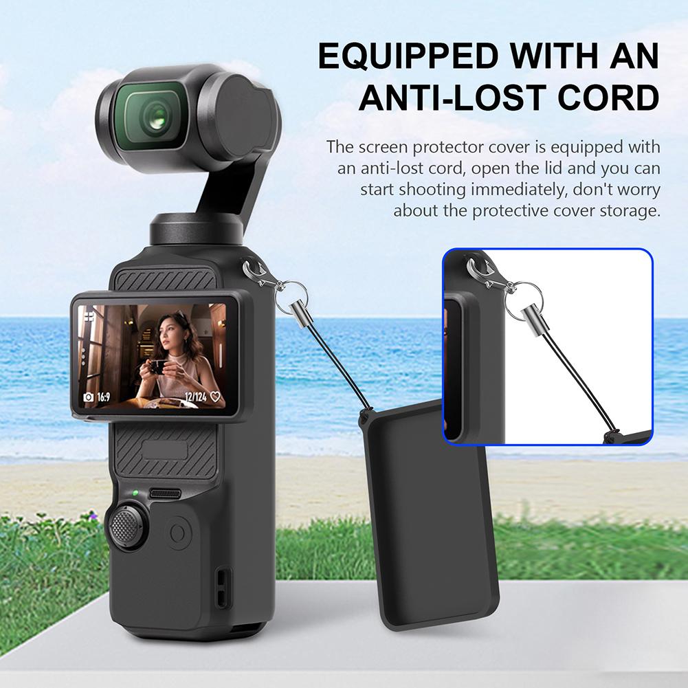 For DJI Osmo Pocket 4 Silicone Protective Case Full Body Cover with Screen Protector Anti-Slip Anti-Drop Shockproof Accessories