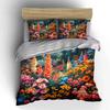 Floral Garden Home Decor Set Soft Comfortable Duvet Cover Bedding Set Included 1*Duvet Cover & 2*Pillowcases, Gift