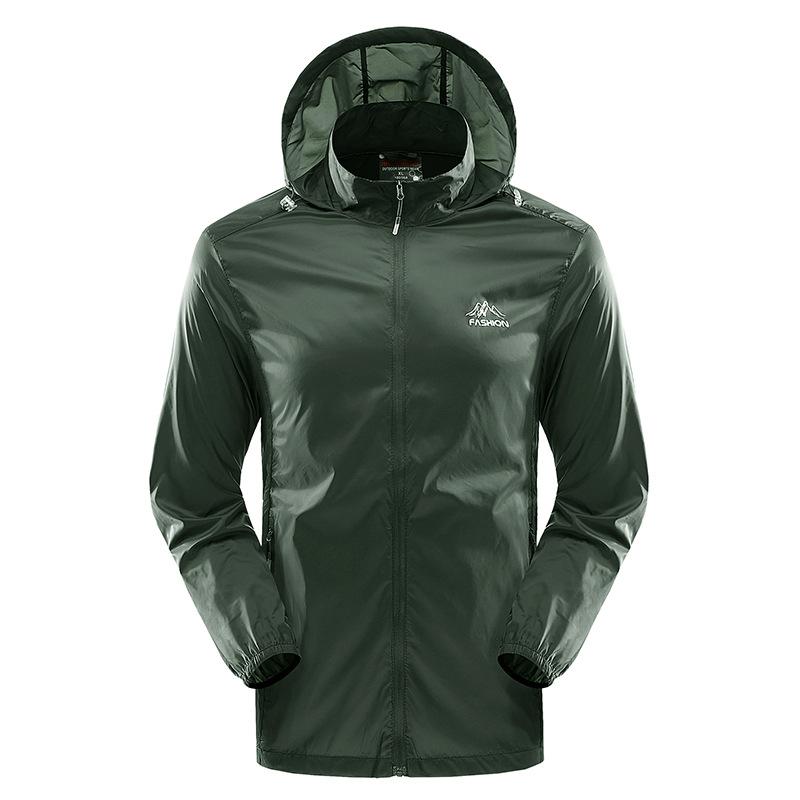 

Fashion Sunscreen Clothing Men s Summer Casual Outdoor Hooded Jacket Sunscreen Clothing Outdoor Quick-drying Clothes 4XL армія зелений колір