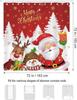 Merry Christmas Shower Curtain, Cute Santa Claus Reindeer Snowman Winter Holiday Bathroom Decor Polyester Fabric Waterproof