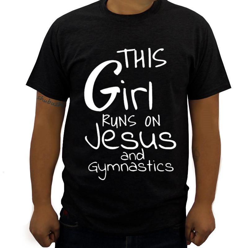 This Girl Runs On Jesus and Gymna men TShirt summer cool fashion brand tshirt cotton casual t shirt