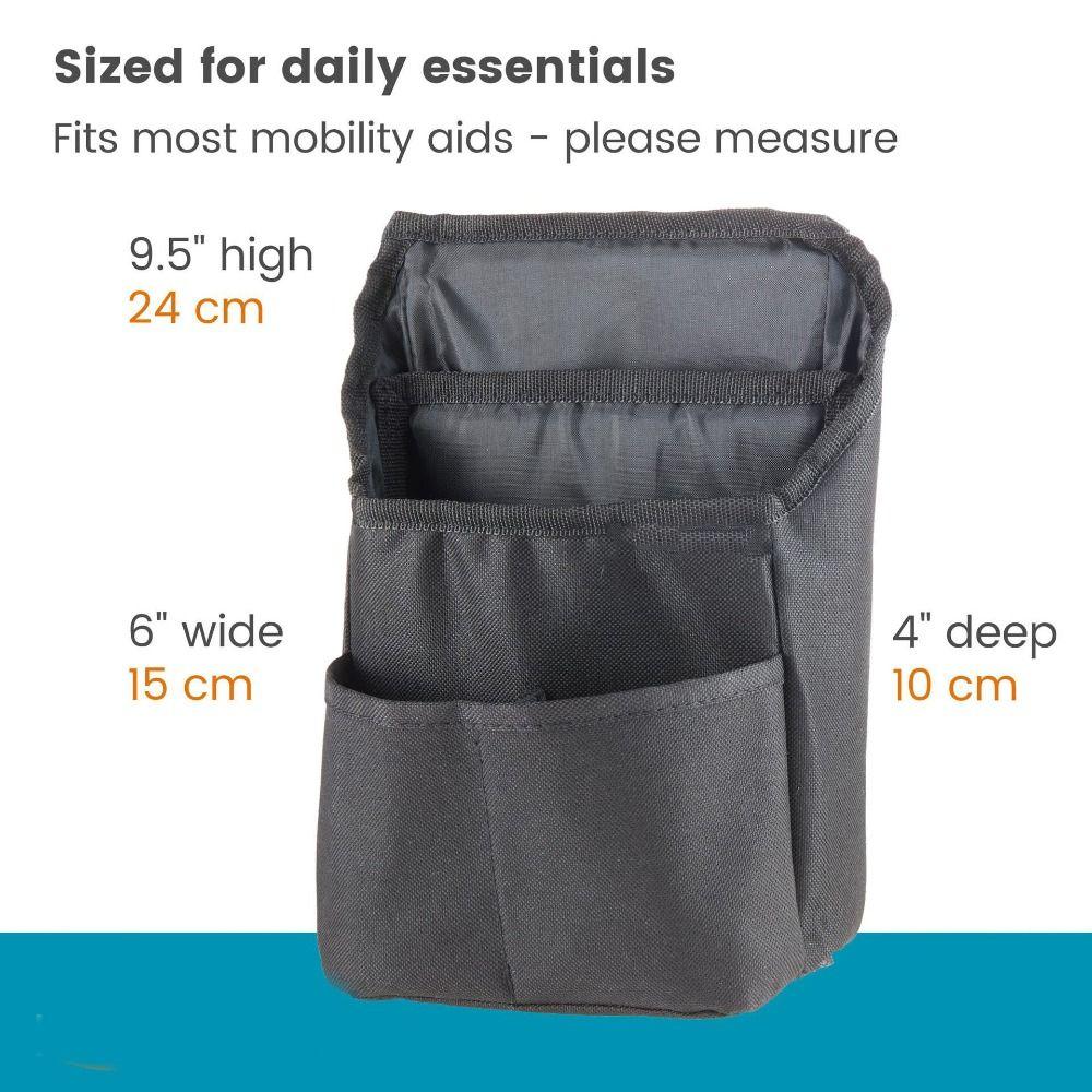 Save Space Walker Bag Folding Compact Mobility Organizer Rollator Side Storage Bag Elderly