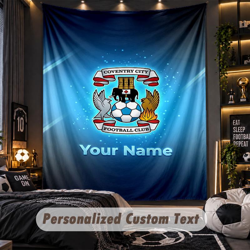 TapestryCoventry City FC Custom Name Text Personalized Wall Hanging Tapestry Home Wall Decor