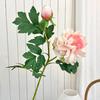 Artificial Peony Flower, Realistic 2 Heads Faux Peony with 1 Bud, 29.9" Fake Peony Bouquet with Stem for Wedding Centerpiece, DIY Home Table Vase