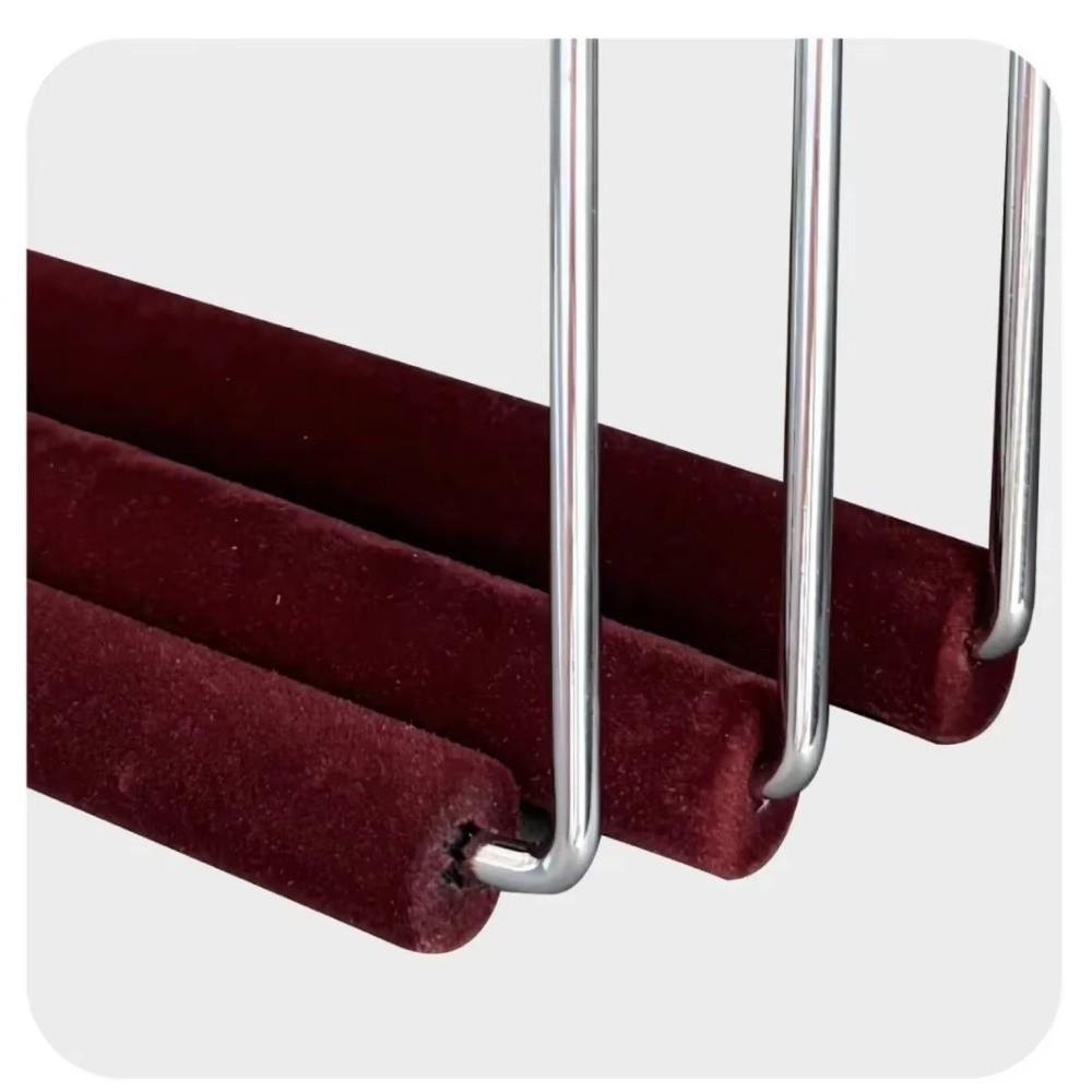 Premium Pants Hanger Wooden Storage Rack Portable Velvet Coat Hanger  Clothing Store Home Use