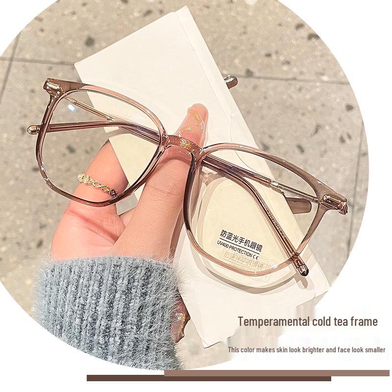 Danyang Women's TR90 Transparent Tea Frame Ultralight Retro Glasses T01250