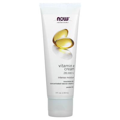 NOW Foods, Solutions, Vitamin E Cream 28,000 IU, 4 Fl Oz (118 Ml)