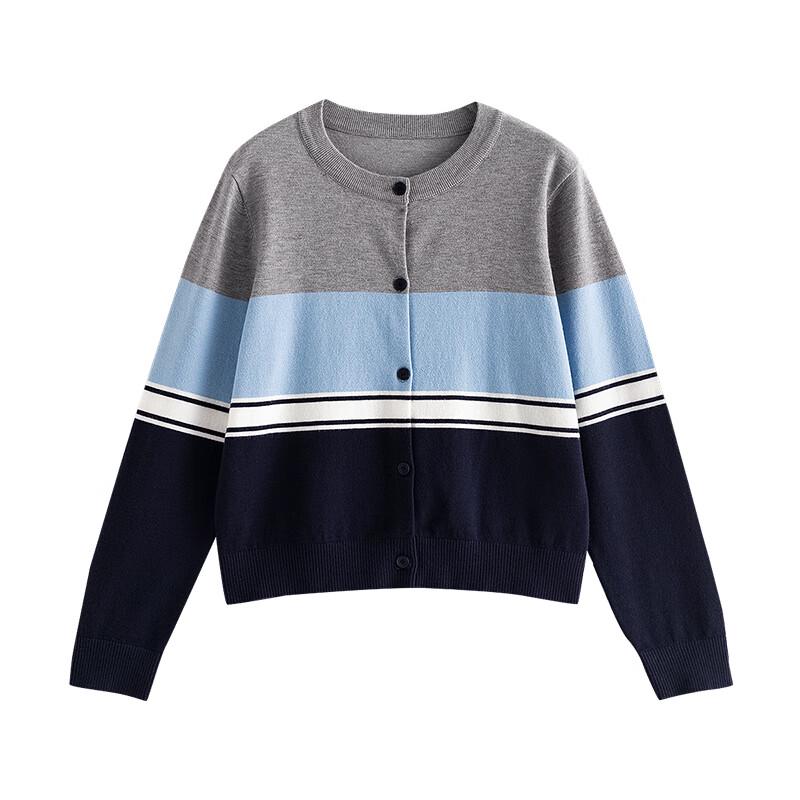 Women's Color Block Knitted Cardigan Jacket