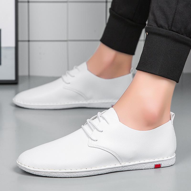Scarpe da guida per studenti superficie morbida a strato singolo casual suola sottile scarpe da guida cucite a mano piccole scarpe in pelle comode e alla moda