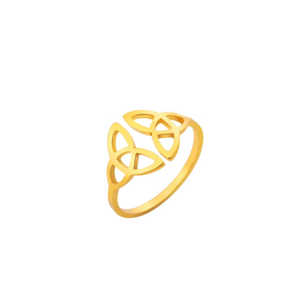 Celtic Knot Open Ring Vintage Unisex Jewelry Trendy Adjustable Band Christmas Gift