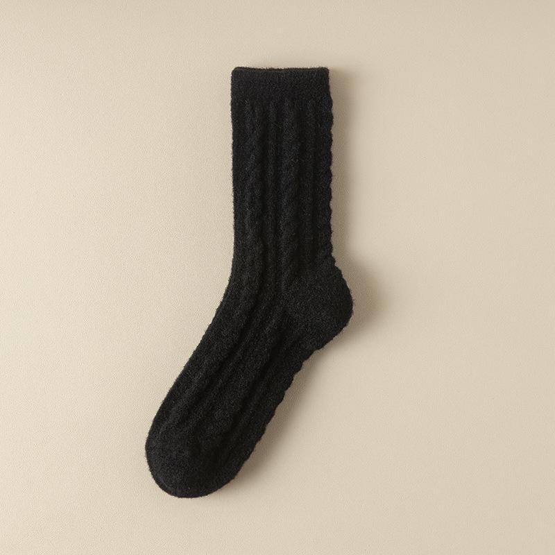 

Женские утолщенные бархатные зимние носки: Однотонная, до середины икры, удобная одежда для дома и сна One Size