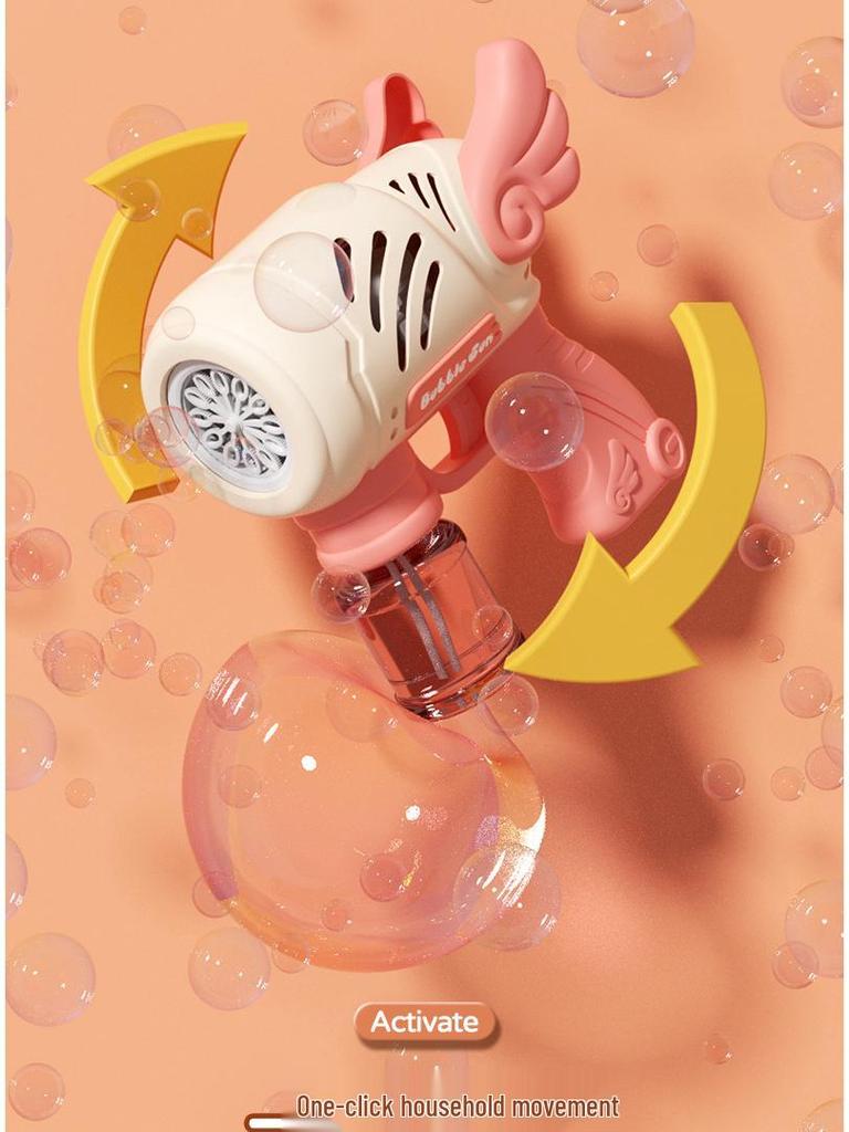 Popular 10-Hole Automatic Bubble Gun Toy - Angel Gatling Bubble Blower