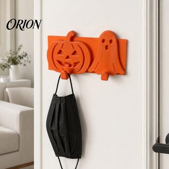 Klebehaken ohne Rückstände Kürbis Geist Schlüsselhaken, 3D-gedruckte Halloween-Wanddekoration, Selbsthaltende Haken zur Aufbewahrung kleiner Gegenstände, Bohrfreies Aufhängen Niedliche Haken