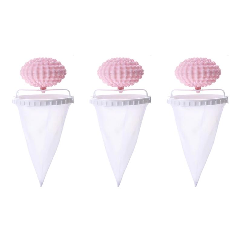 

Combined Laundry Filter Ball And Net Bag For Efficient Pet Hair Thread Removal In All Washers рожевий