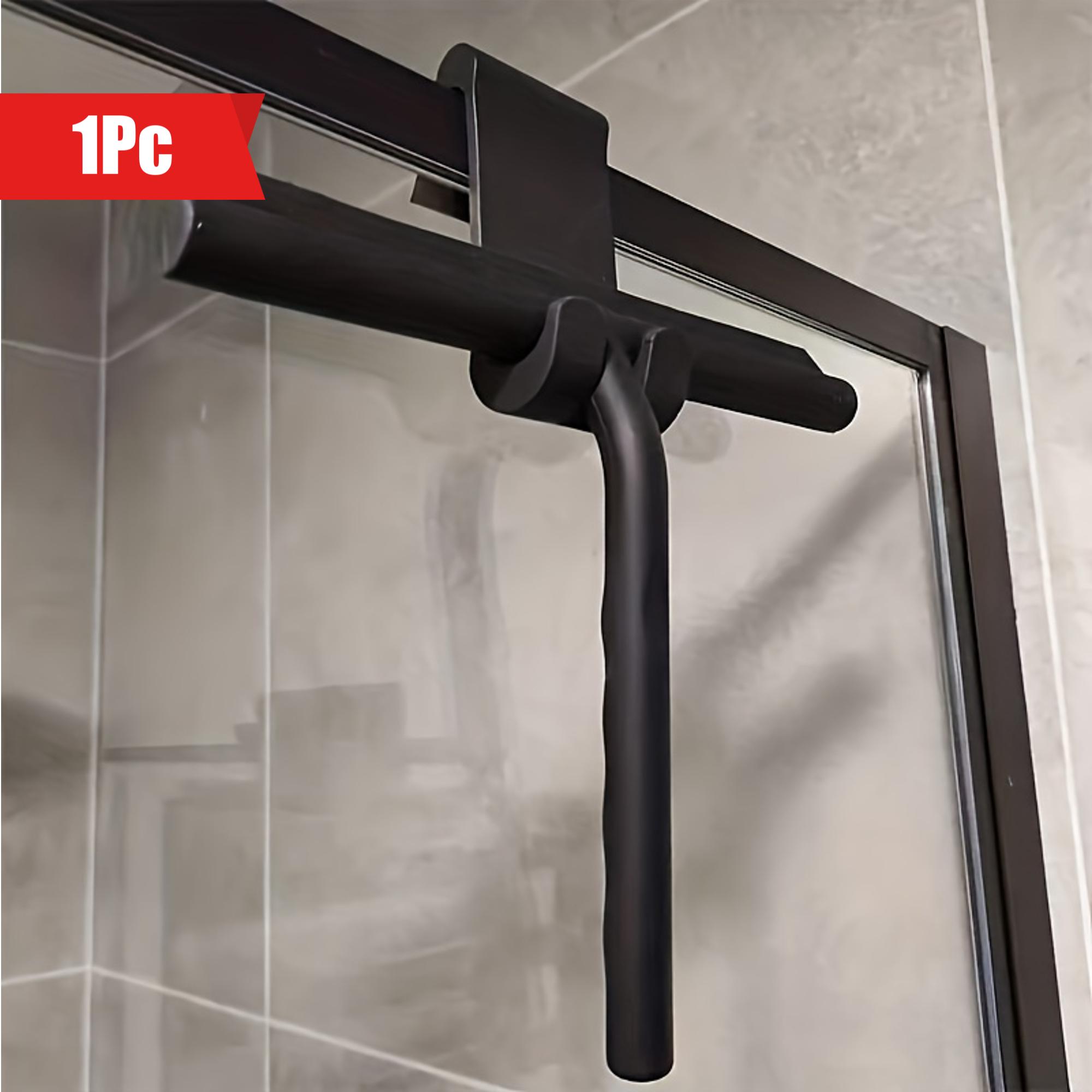 

Сгон для душа, скребок для стекла, очиститель для душа с силиконовым держателем, скребок для зеркал в ванной, очистка стекла чёрный