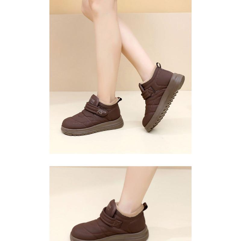 Women's Plush Lined Winter Slip-Ons, Cozy Comfort Casual Shoes, Non-Slip Warm House Booties Versatile Wear