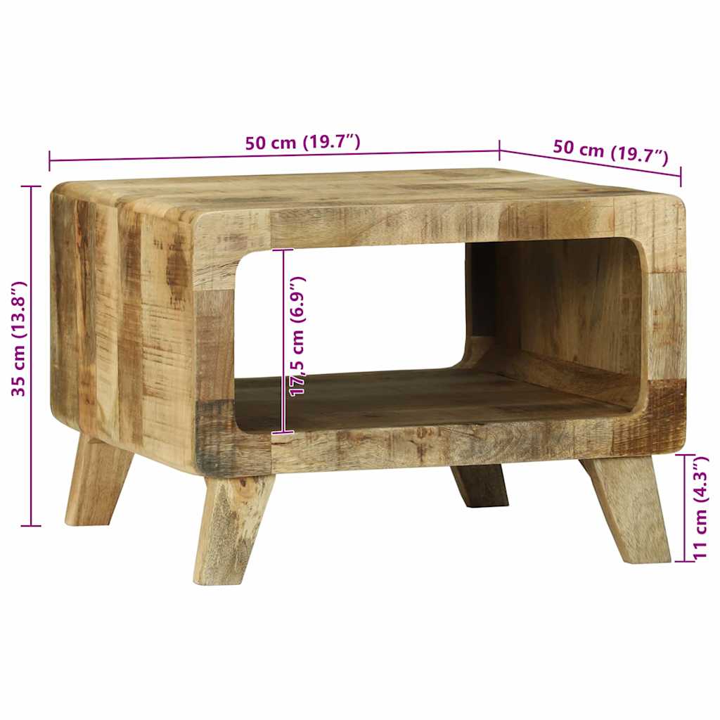 Coffee Table Brown 50 X 50 X 35 Cm Solid Mango Wood