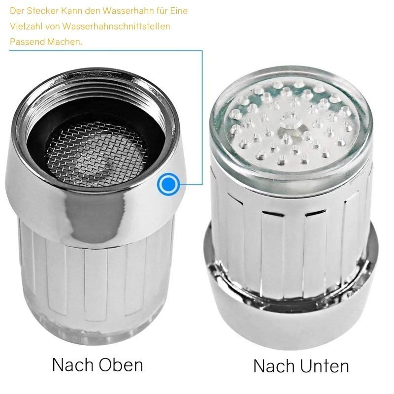 3 Color Light Change LED Faucet Aerator Water Saving Tap Nozzle for Kitchen Bathroom Sink Stream Glow Spray Head Attachment
