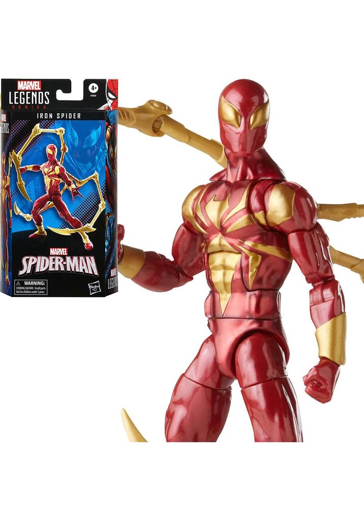 Hasbro Marvel Legends Series 15cm Iron Spider Action Figure Toy with 2 Accessories Multicolor F3455 Spider-Man