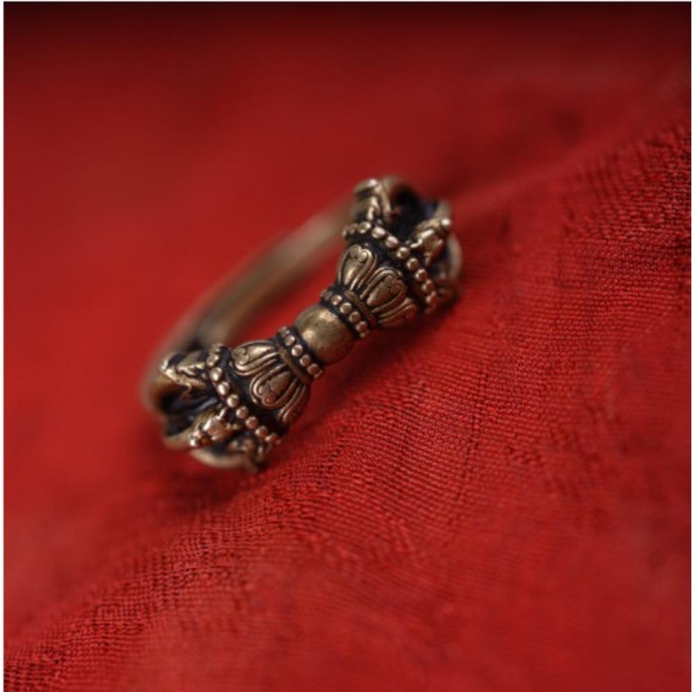 Изысканное Тибетское Бронированное Ваджра Пестик Кольцо Мужское и Женское Магический Пестик Пятинитевое Тибетское Кольцо Подвеска Украшение Мужское