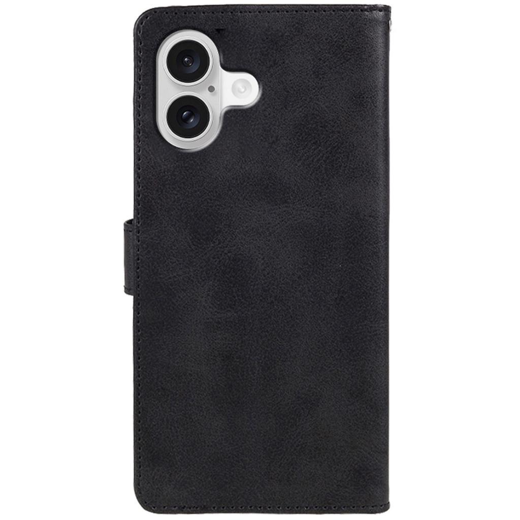 For iPhone 17 Case Calf Texture PU Leather Wallet Phone Cover with Wrist Strap