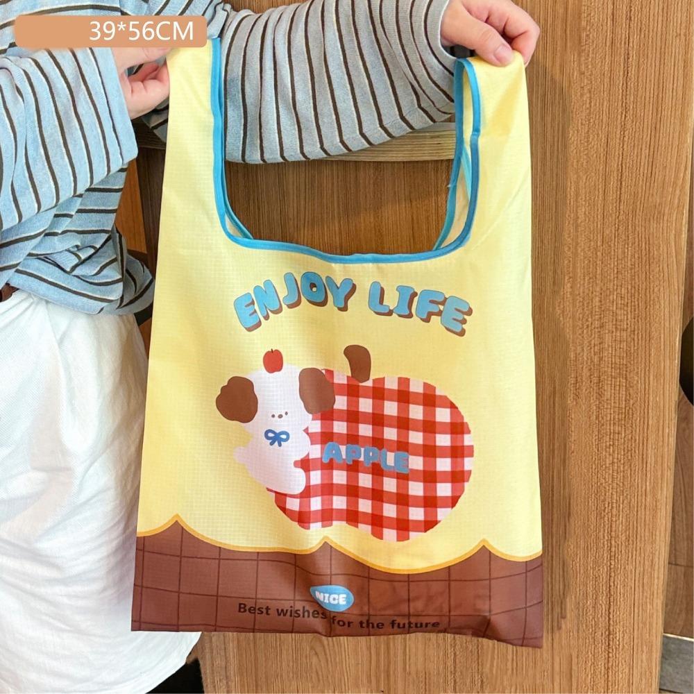 Large Capacity Cartoon Shopping Bag Waterproof Vegetable Storage Bag Handheld Bag  Shopping