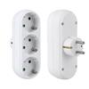 German Type 3 Way Socket Adapter with Switches Compact Versatile 3 In 1 Electrical Plug Adapter for Home & Office Use