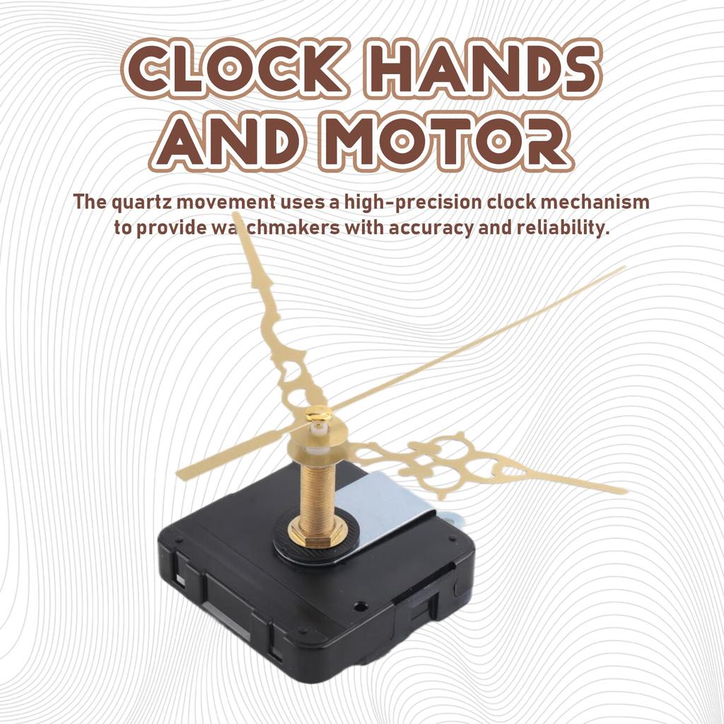 Haskoss 3 Stück Langschaft Quarz Uhrwerk Mechanismus mit 5 Paar Zeigern und Ziffern Kit für DIY Uhr Ersatzteile 31mm