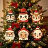6Pcs Christmas Wooden Ornaments Santa Claus Snowman Reindeer Hanging Decorations for Christmas Tree Holiday Home Party Decor