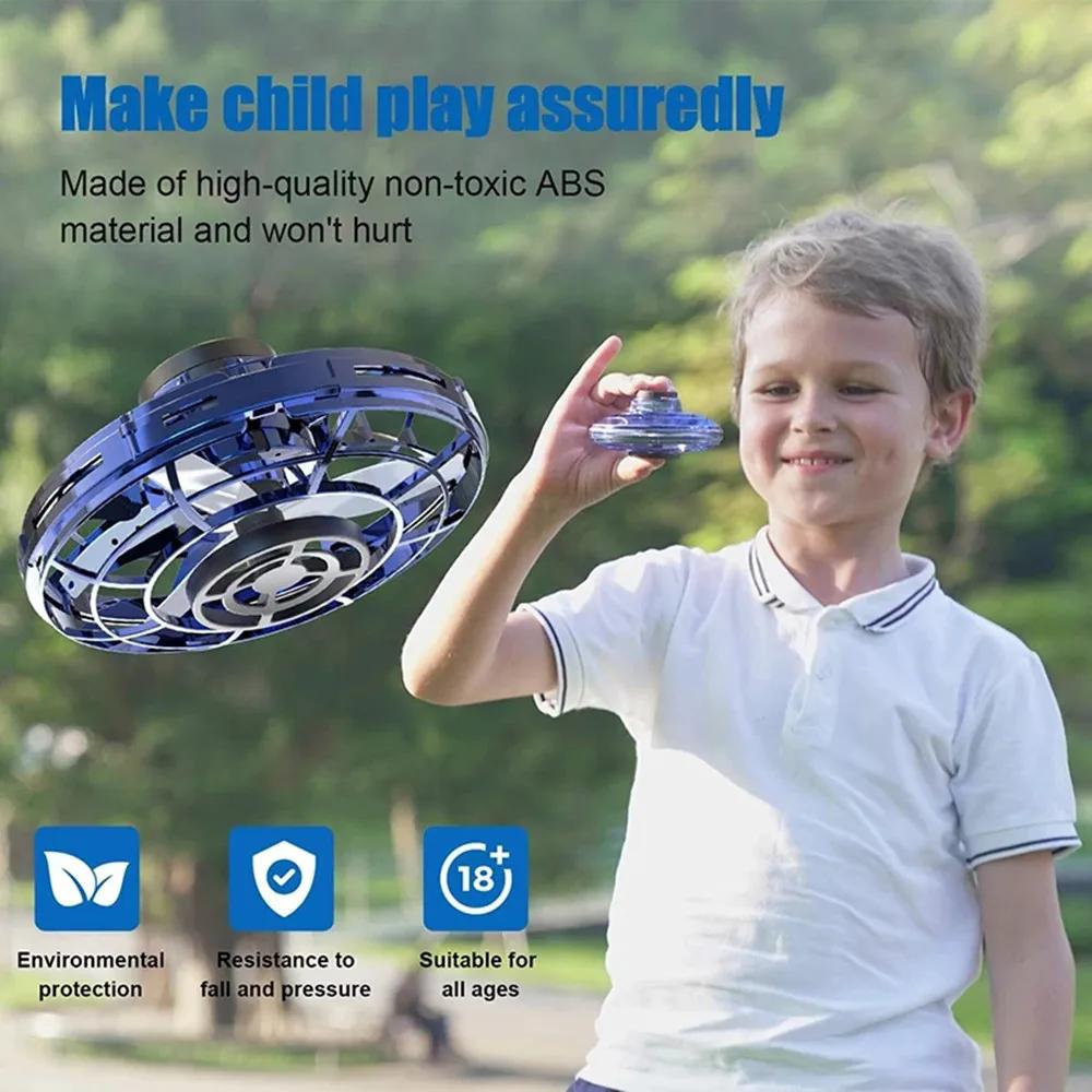 Mini Drone LED UFO Type Flying Helicopter Spinner Fingertip Upgrade Flight Gyro Electronic Flayaball Adult Kids Toys