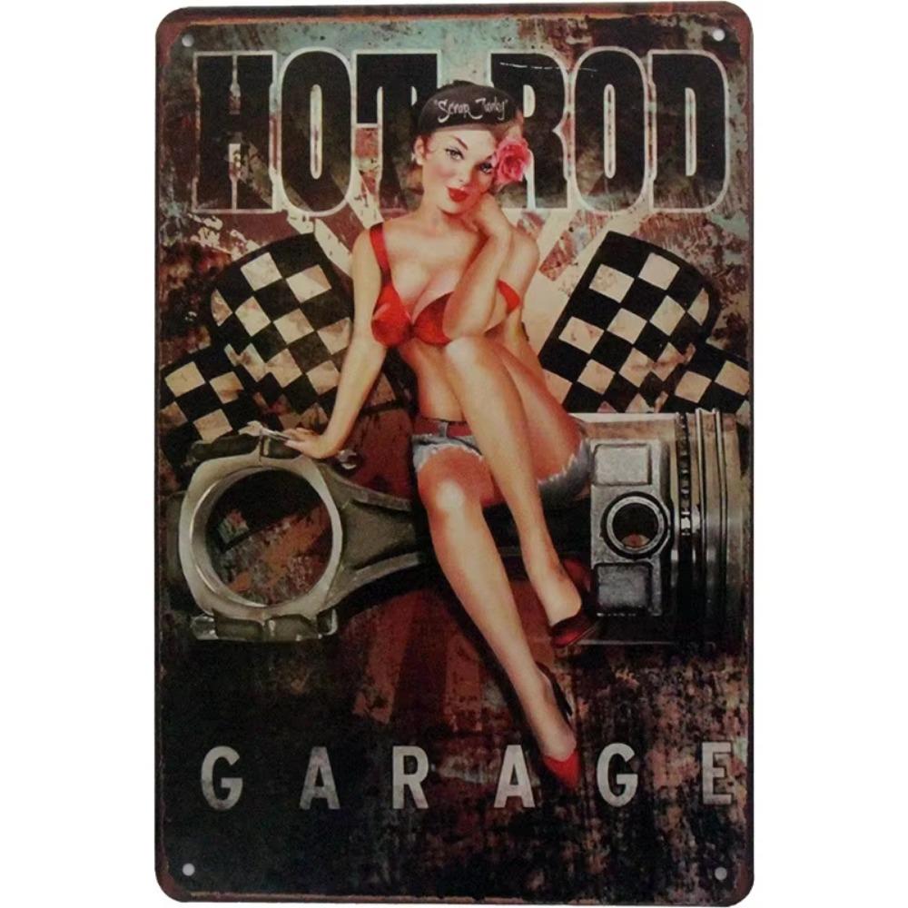 Retro Tin Art in European and American Industrial Style with Human Figures - Creative Wall Decor Paintings Ideal for Bars,