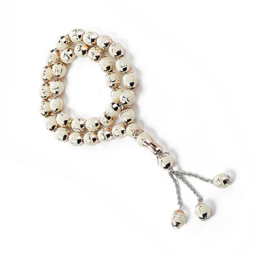 

12mm Round 33 Beads Bracelets Middle Islam Muslim Vintage Style Hand Religious Handmade Prayer Arabic Chain Bangle