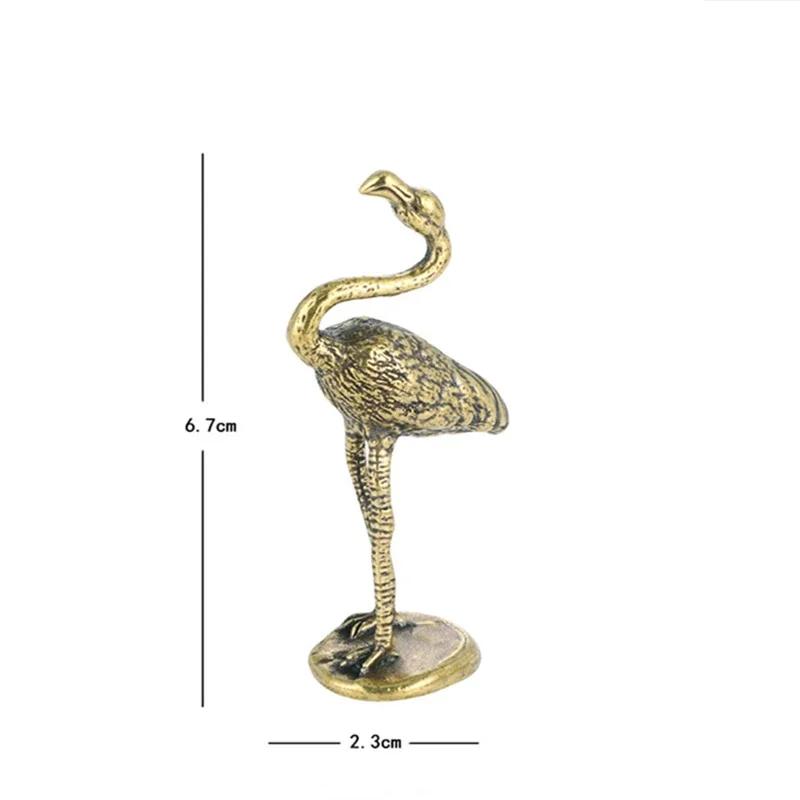 

Латунная статуэтка фламинго, настольное украшение, антикварная чистая медь, фигурки животных, статуэтки, украшения для дома, коллекция аксессуаров светло-серый