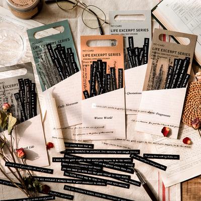 40 pz/set Retro Frasi Inglesi Deco Adesivo per Ufficiale Diario Del Telefono Notebook Journal Planner FAI DA TE Arte Decorazione Del Mestiere Forniture