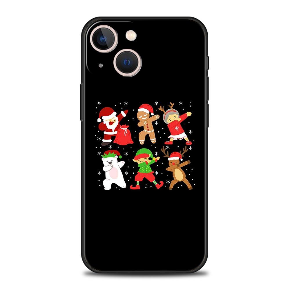 Christmas New Year Phone Phone Case For iPhone Apple 15 14 13 12 11 Pro Max Mini 7 8 Plus XR XS X SE 2020 Black Silicone Cover