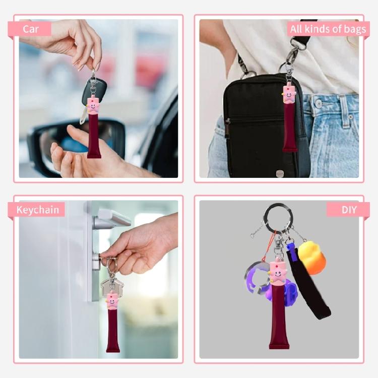 Sturdy Plastic Lipgloss Keychain Accessory Mini Keyring Charm Keychain Attachment For Phone Keys And Bags