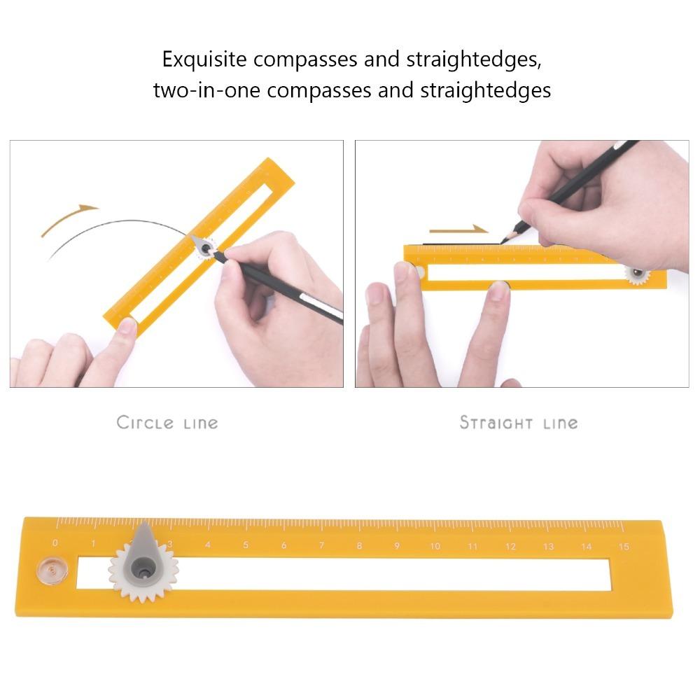 Plastic Compass Ruler Multifunctional Drafting Tool Circle Drawing Tool Design Drafting