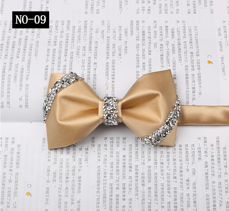 Sticky Diamond Bow Tie Men'S Solid Burgundy Wedding Groom Banquet Host Satin Bow Bow