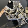 Sunflower Pattern Autumn and Winter New Imitation Cashmere Scarf for Women Warm and Thickened  Versatile Long Shawl and Scarf