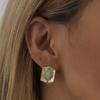 Plated Gold Classy Earrings Fashionable Natural Stone Geometric Studs Women For