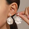New Exquisite Temperament Pearl Shell Flower Dangle Earrings for Women Charm Summer Beach Korea Earring Jewelry Accessory Gift